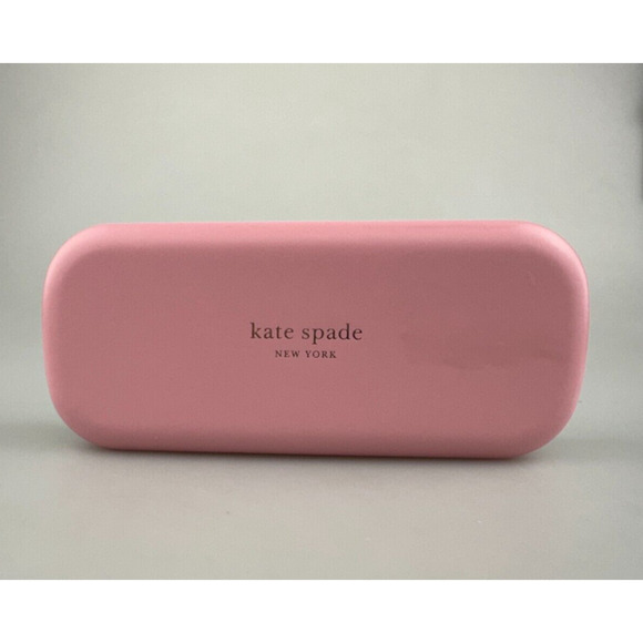 Kate Spade New York Sunglasses Case Pink Green Faux Leather Clamshell Hardcase - Picture 1 of 10